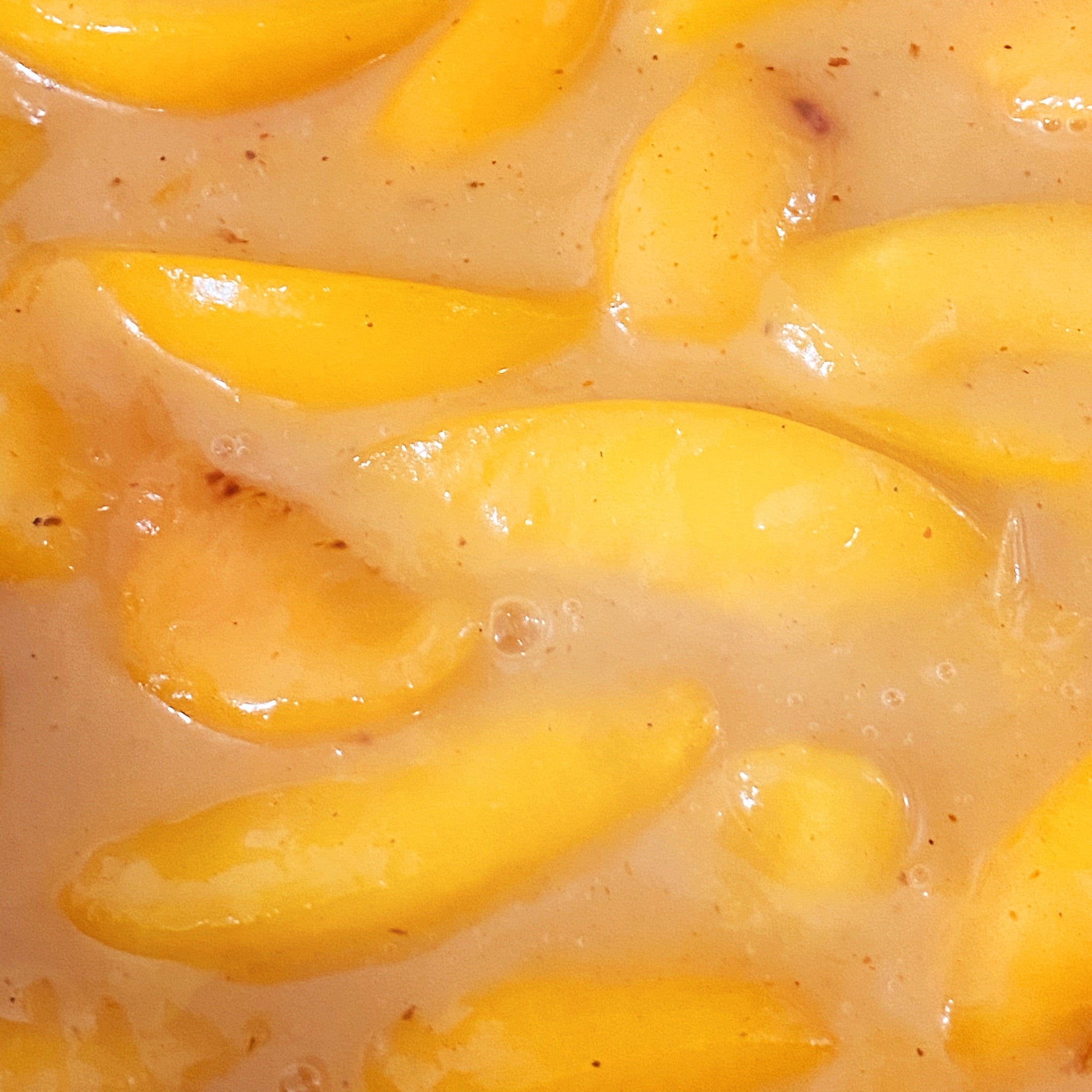Close-up of peach filling